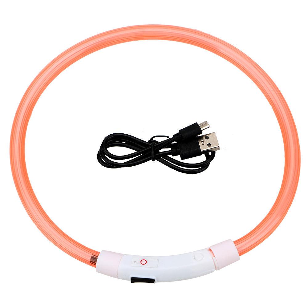 CalmPaw™ LED Glow Pet Collar – USB Rechargeable Safety Collar with 3 Flash Modes