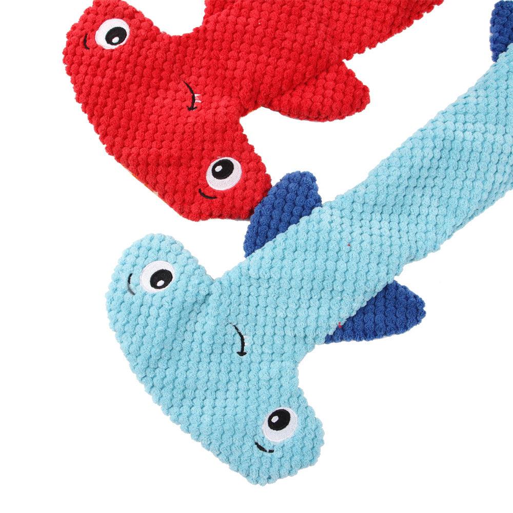 CalmPaw™ Hammerhead Shark Dog Toy – Squeaky Plush Chew Toy for Dogs