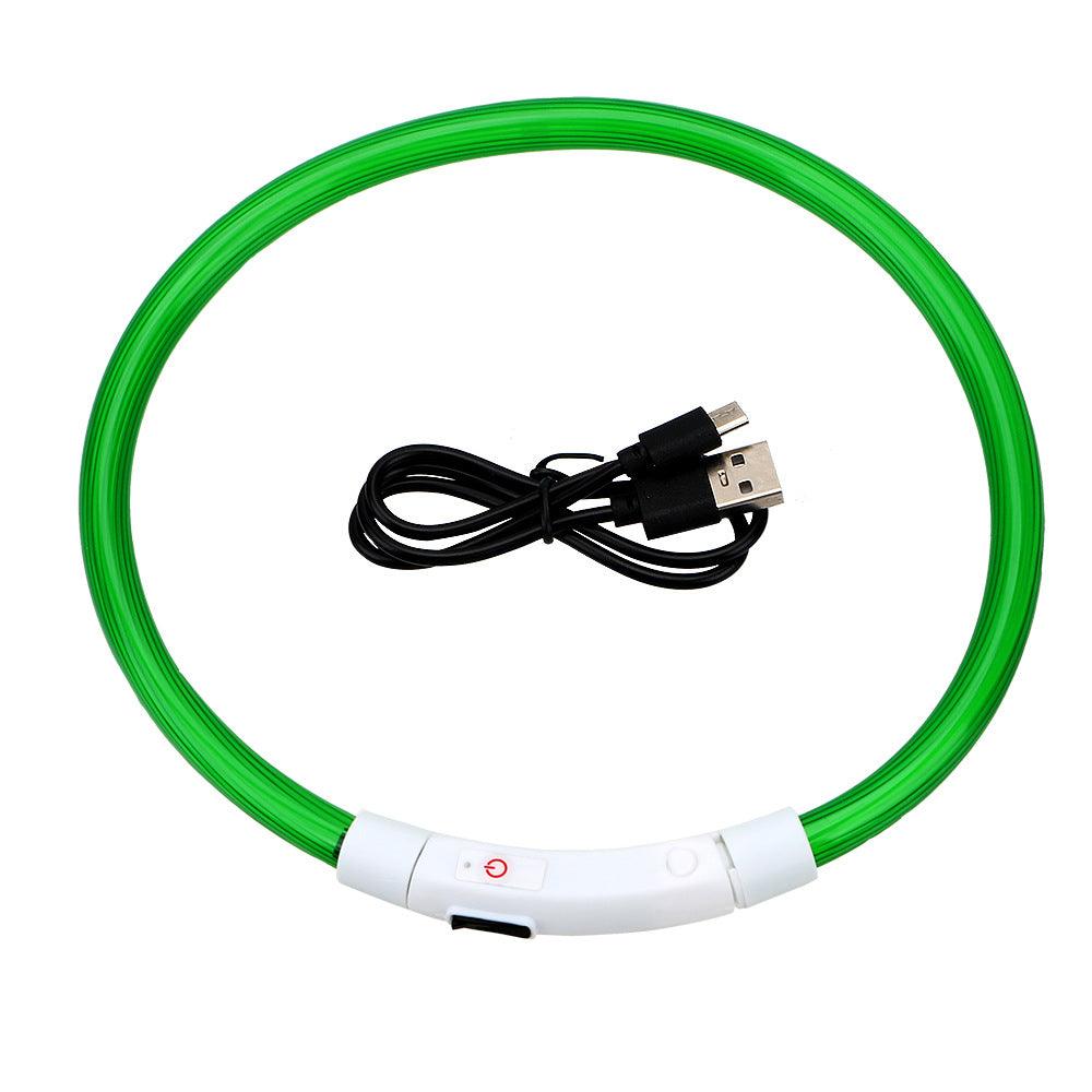 CalmPaw™ LED Glow Pet Collar – USB Rechargeable Safety Collar with 3 Flash Modes