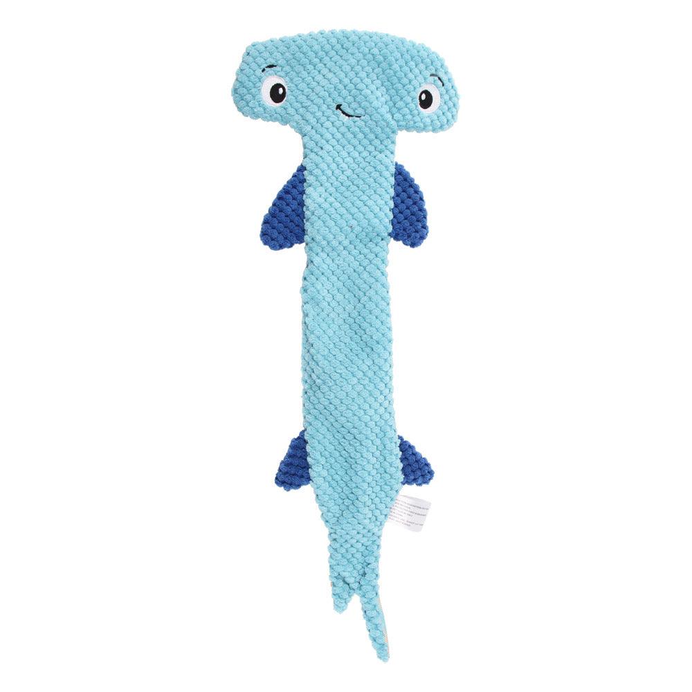 CalmPaw™ Hammerhead Shark Dog Toy – Squeaky Plush Chew Toy for Dogs
