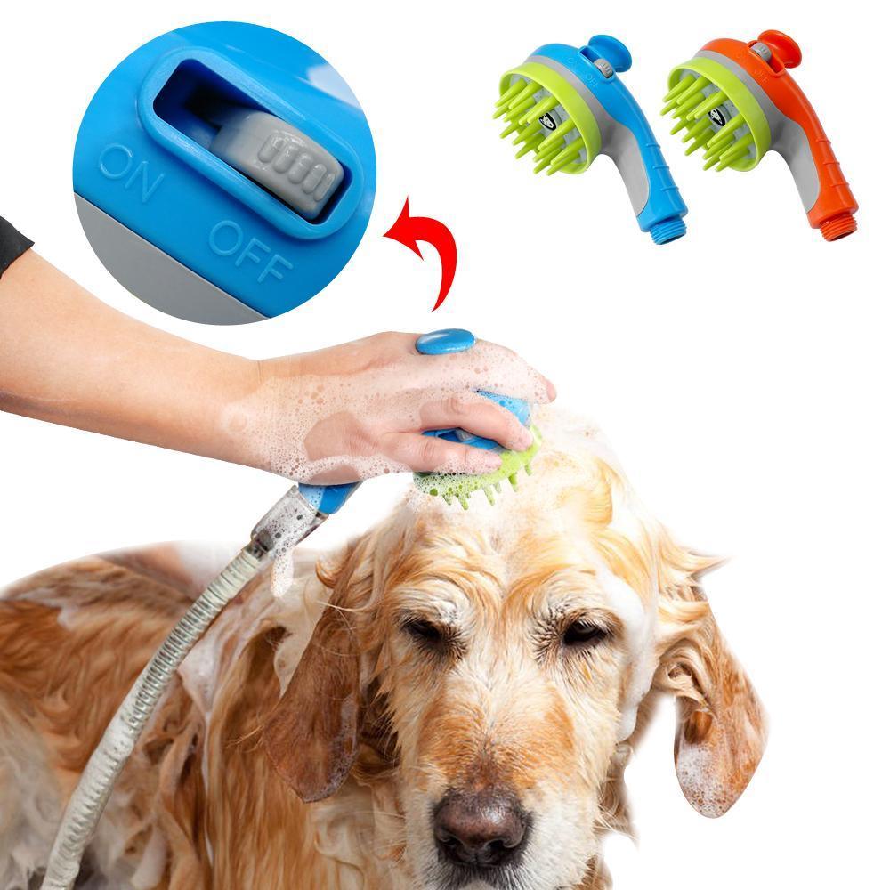 CalmPaw™ Dog Shower Brush – 2-in-1 Shampoo Applicator & Massage Brush
