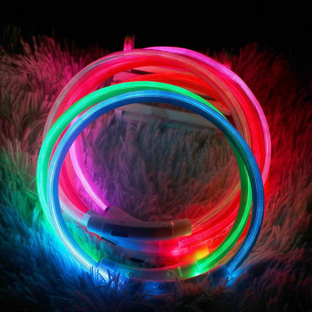CalmPaw™ LED Glow Pet Collar – USB Rechargeable Safety Collar with 3 Flash Modes